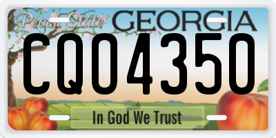 GA license plate CQO4350
