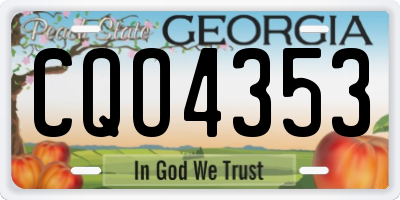 GA license plate CQO4353