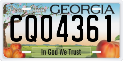 GA license plate CQO4361