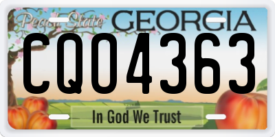 GA license plate CQO4363