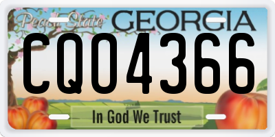 GA license plate CQO4366