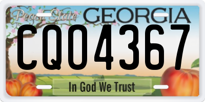 GA license plate CQO4367