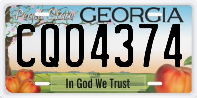 GA license plate CQO4374