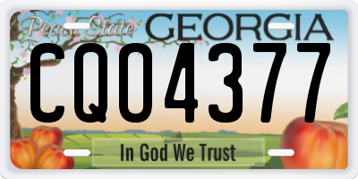 GA license plate CQO4377