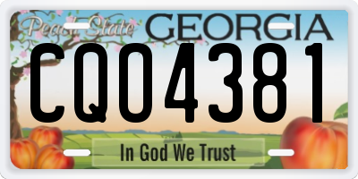 GA license plate CQO4381