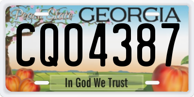 GA license plate CQO4387