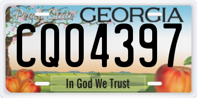 GA license plate CQO4397