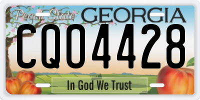 GA license plate CQO4428