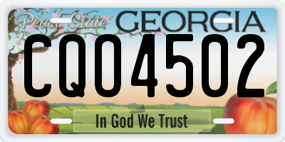 GA license plate CQO4502