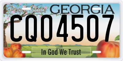 GA license plate CQO4507