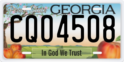 GA license plate CQO4508