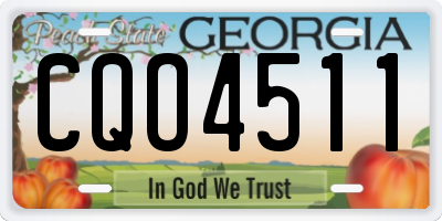 GA license plate CQO4511