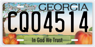 GA license plate CQO4514