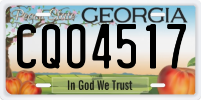 GA license plate CQO4517