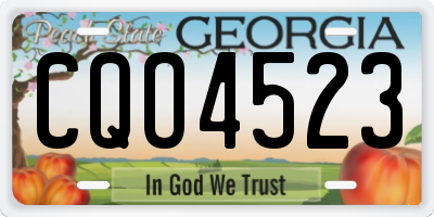 GA license plate CQO4523