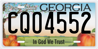 GA license plate CQO4552