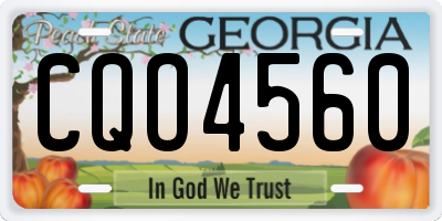 GA license plate CQO4560