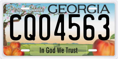 GA license plate CQO4563