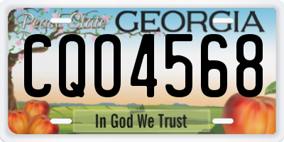 GA license plate CQO4568