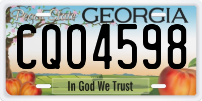 GA license plate CQO4598