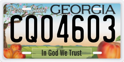 GA license plate CQO4603