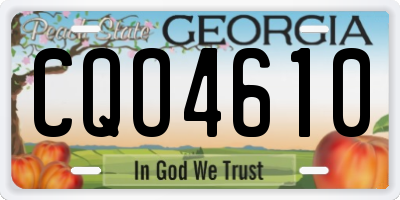 GA license plate CQO4610