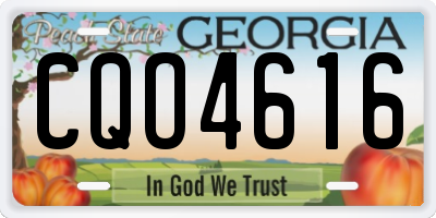 GA license plate CQO4616