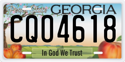 GA license plate CQO4618