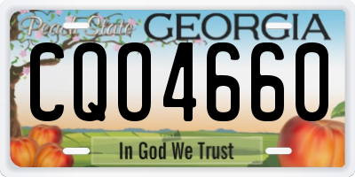 GA license plate CQO4660