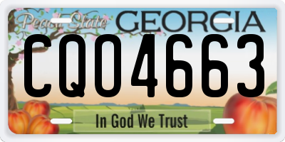 GA license plate CQO4663