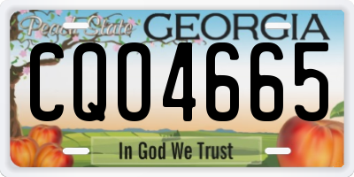GA license plate CQO4665