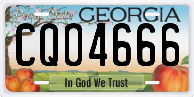 GA license plate CQO4666