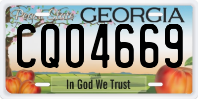 GA license plate CQO4669
