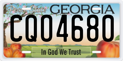 GA license plate CQO4680