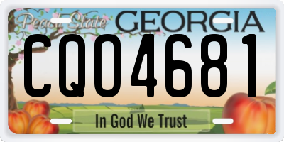 GA license plate CQO4681