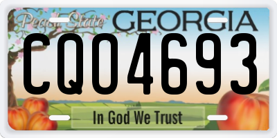 GA license plate CQO4693