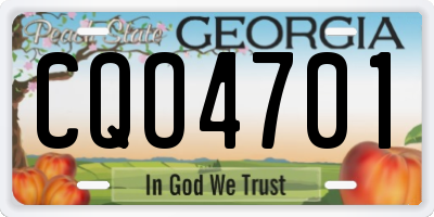 GA license plate CQO4701