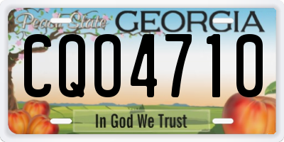 GA license plate CQO4710