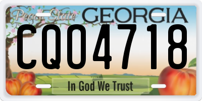 GA license plate CQO4718