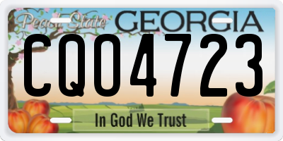 GA license plate CQO4723