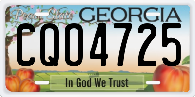 GA license plate CQO4725