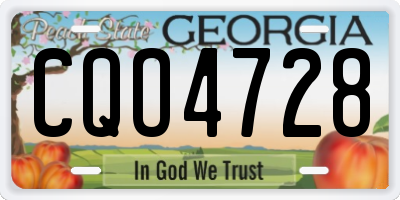 GA license plate CQO4728