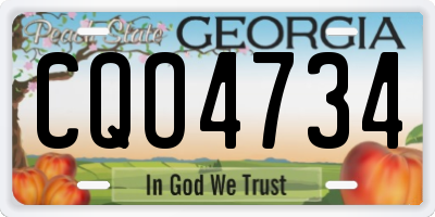GA license plate CQO4734