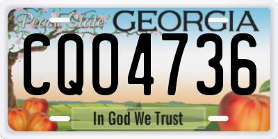 GA license plate CQO4736