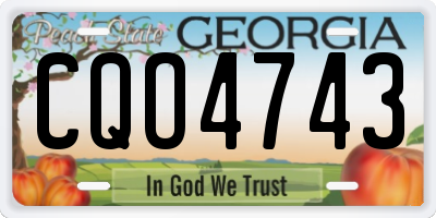 GA license plate CQO4743