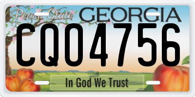 GA license plate CQO4756