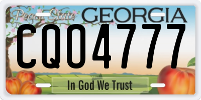 GA license plate CQO4777