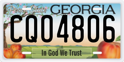 GA license plate CQO4806