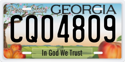 GA license plate CQO4809