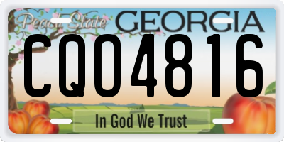 GA license plate CQO4816